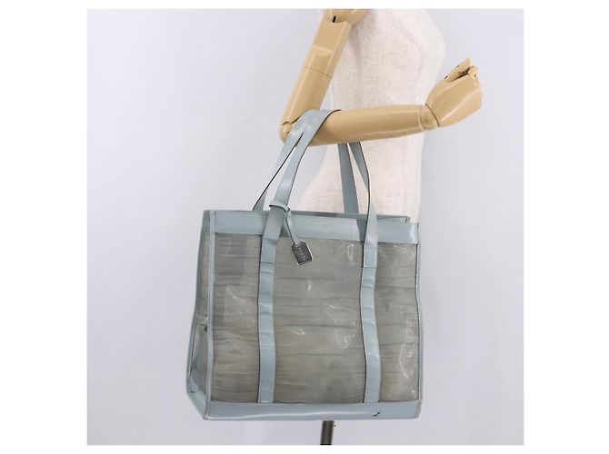 GUCCI Tote Bag Mesh Hellblau Silber 002 3754 0404 Auth ar13988 - Ansicht 24