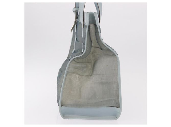 GUCCI Tote Bag Mesh Hellblau Silber 002 3754 0404 Auth ar13988 - Ansicht 5