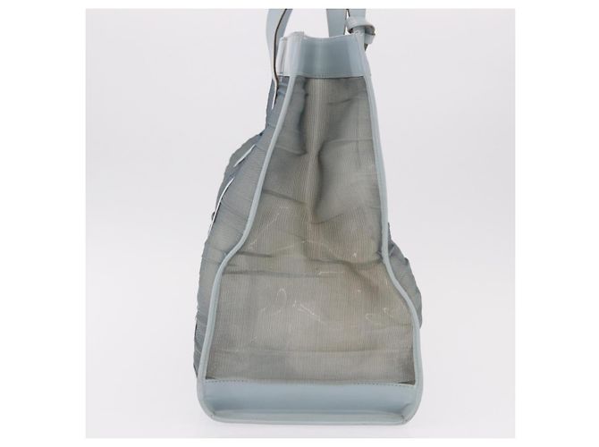 GUCCI Tote Bag Mesh Hellblau Silber 002 3754 0404 Auth ar13988 - Ansicht 6
