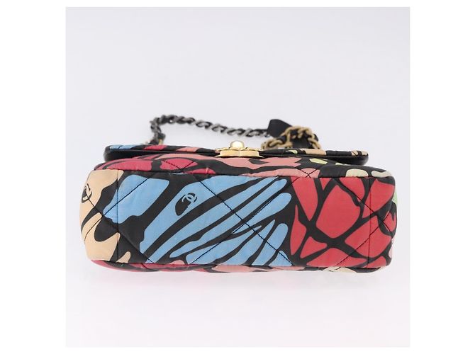 CHANEL Matelasse Chain Shoulder Bag Canvas 2way Multicolor Gold CC Auth 192081M Multicolore D'oro - vista 11