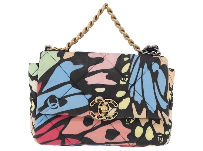 CHANEL Matelasse Chain Shoulder Bag Canvas 2way Multicolor Gold CC Auth 192081M Multicolore D'oro - vista 2