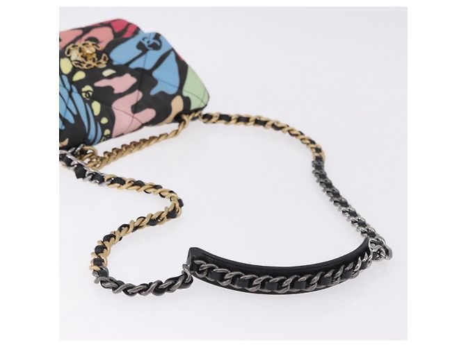 CHANEL Matelasse Chain Shoulder Bag Canvas 2way Multicolor Gold CC Auth 192081M Multicolore D'oro - vista 9
