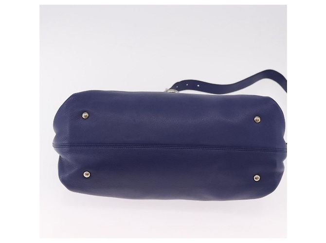 Borsa Salvatore Ferragamo Gancini in Pelle 2way Blu Argento Auth 192042A - vista 11