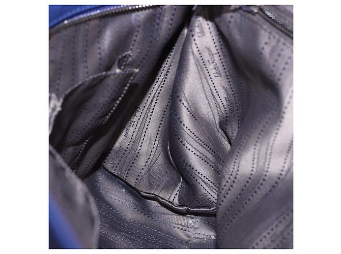 Borsa Salvatore Ferragamo Gancini in Pelle 2way Blu Argento Auth 192042A - vista 23