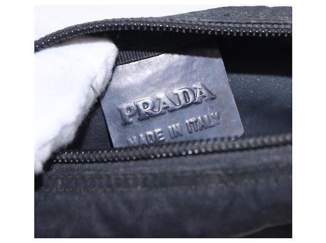 PRADA Pouch Nylon Schwarz Silber Auth 191801 - Ansicht 13