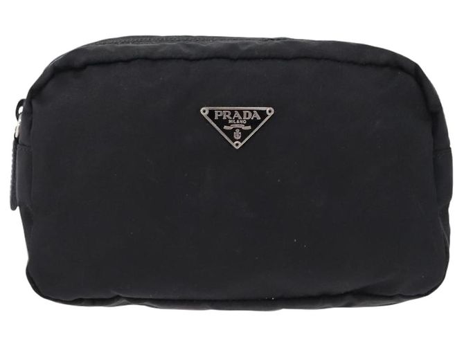 PRADA Pouch Nylon Schwarz Silber Auth 191801 - Ansicht 2