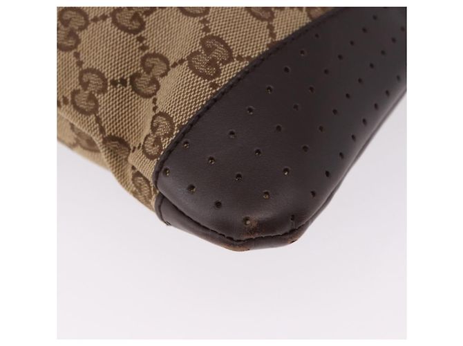 Borsa a Spalla GUCCI GG Canvas Beige Argento 145857 Auth ka5285A - vista 10