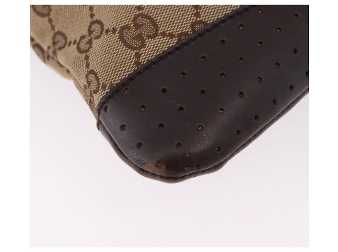 Borsa a Spalla GUCCI GG Canvas Beige Argento 145857 Auth ka5285A - vista 12