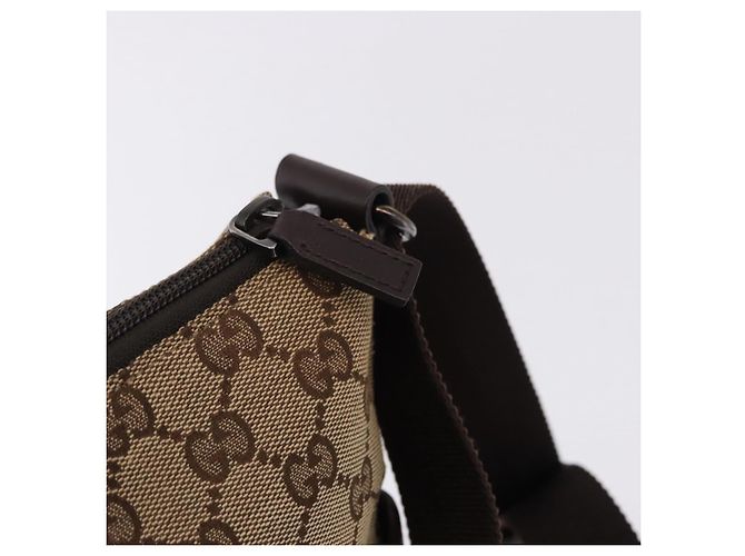 Borsa a Spalla GUCCI GG Canvas Beige Argento 145857 Auth ka5285A - vista 14