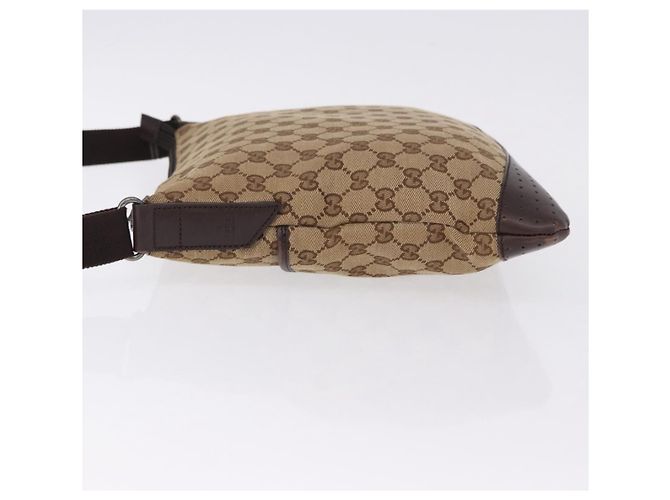 Borsa a Spalla GUCCI GG Canvas Beige Argento 145857 Auth ka5285A - vista 5