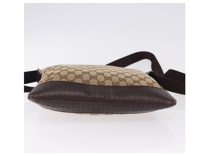 Borsa a Spalla GUCCI GG Canvas Beige Argento 145857 Auth ka5285A - vista 9