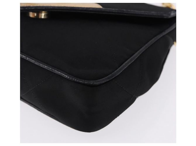 CHANEL Borsa a Spalla Matelassé con Catena in Satin Nero e CC Oro Autentica 192082V D'oro - vista 11