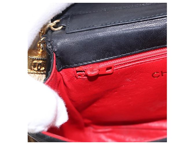CHANEL Borsa a Spalla Matelassé con Catena in Satin Nero e CC Oro Autentica 192082V D'oro - vista 20