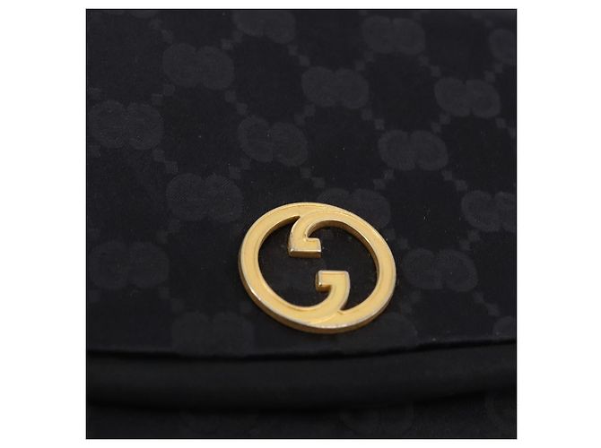 Borsa GUCCI GG in nylon nero e oro Auth 190585 D'oro - vista 14