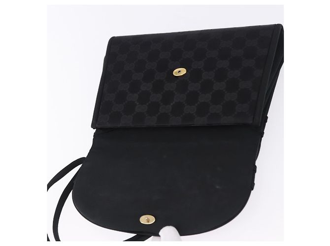 Borsa GUCCI GG in nylon nero e oro Auth 190585 D'oro - vista 15