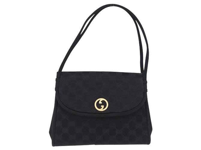 Borsa GUCCI GG in nylon nero e oro Auth 190585 D'oro - vista 2