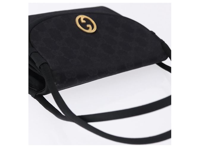 Borsa GUCCI GG in nylon nero e oro Auth 190585 D'oro - vista 6