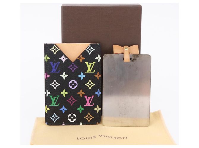 LOUIS VUITTON Monogram Multicolor Etui Hand Mirror Black M92651 LV Auth 192940V Schwarz - Ansicht 19