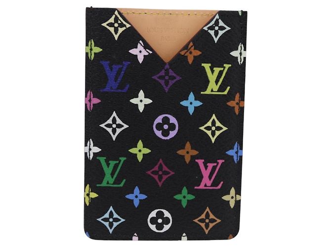 LOUIS VUITTON Monogram Multicolor Etui Hand Mirror Black M92651 LV Auth 192940V Schwarz - Ansicht 2