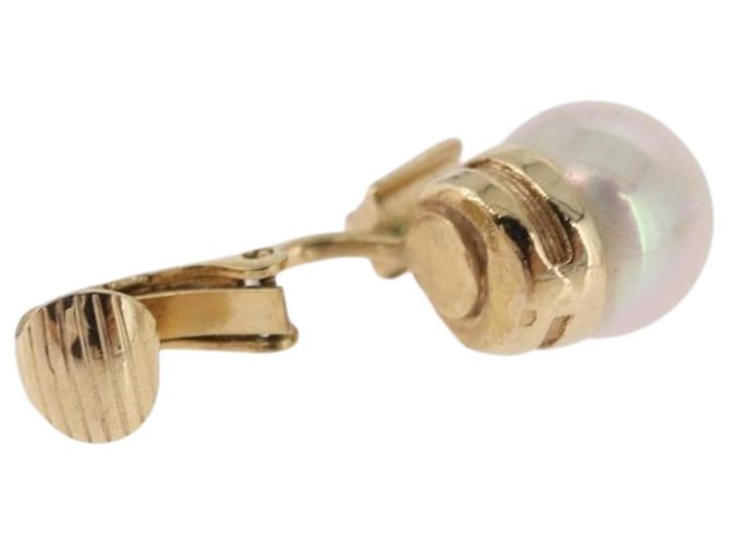 Orecchini Christian Dior metallizzati Gold Tone Auth ka5253 - vista 10