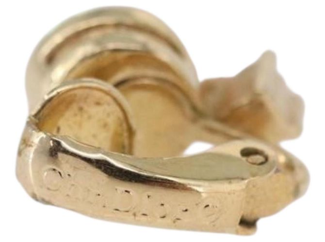 Orecchini Christian Dior metallizzati Gold Tone Auth ka5253 - vista 4