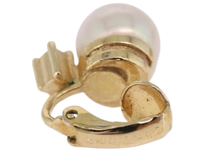Orecchini Christian Dior metallizzati Gold Tone Auth ka5253 - vista 8