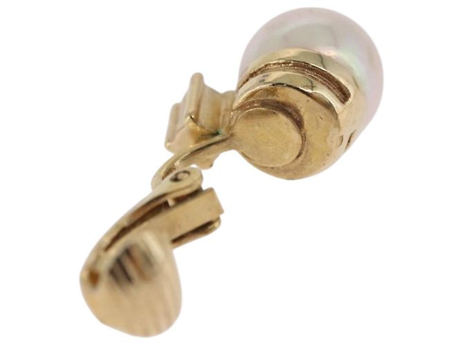 Orecchini Christian Dior metallizzati Gold Tone Auth ka5253 - vista 9