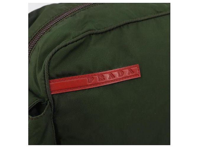 Zaino PRADA Sports Line Nylon Khaki Silver Auth ar13993 Argento Cachi - vista 16