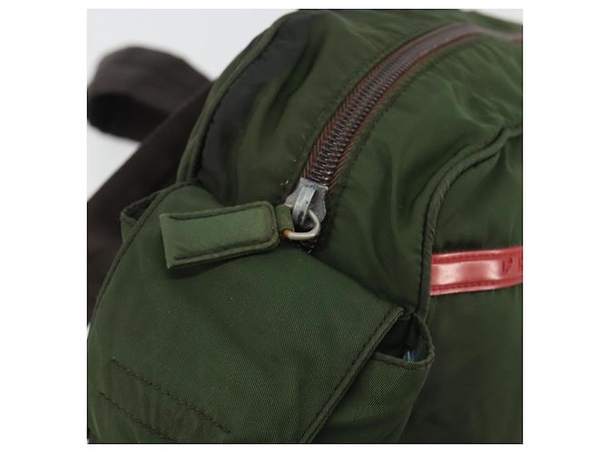 Zaino PRADA Sports Line Nylon Khaki Silver Auth ar13993 Argento Cachi - vista 17