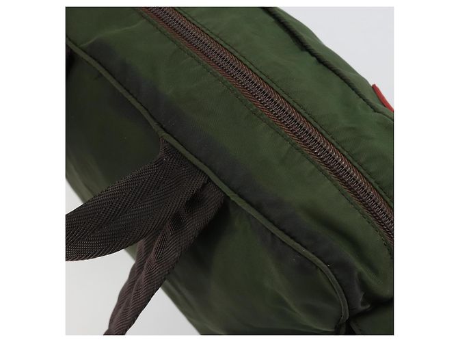 Zaino PRADA Sports Line Nylon Khaki Silver Auth ar13993 Argento Cachi - vista 18