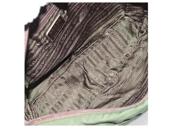 Zaino PRADA Sports Line Nylon Khaki Silver Auth ar13993 Argento Cachi - vista 20