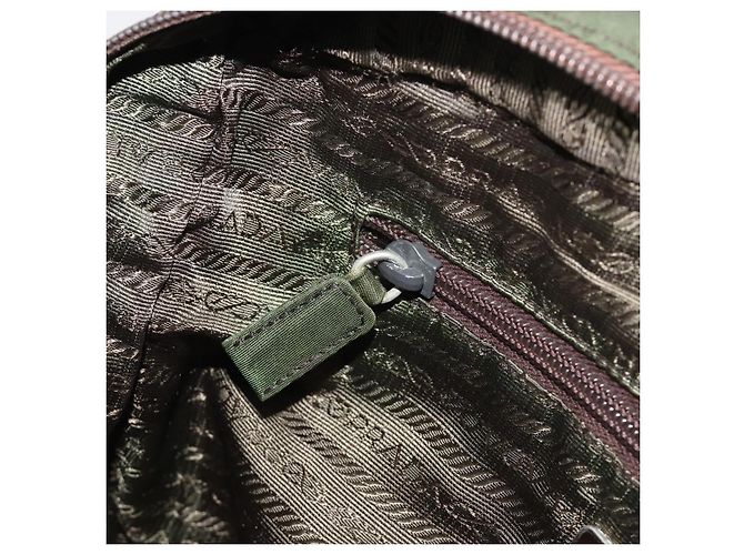 Zaino PRADA Sports Line Nylon Khaki Silver Auth ar13993 Argento Cachi - vista 23
