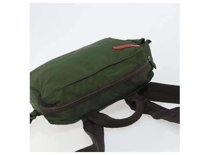 Zaino PRADA Sports Line Nylon Khaki Silver Auth ar13993 Argento Cachi - vista 6