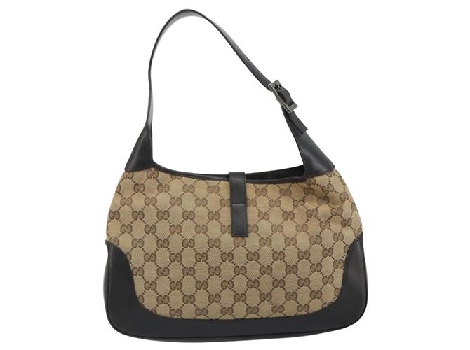 Borsa GUCCI GG Canvas Jackie Webb Sherry Line Beige Silver 001 3306 Auth 192743V Argento - vista 3