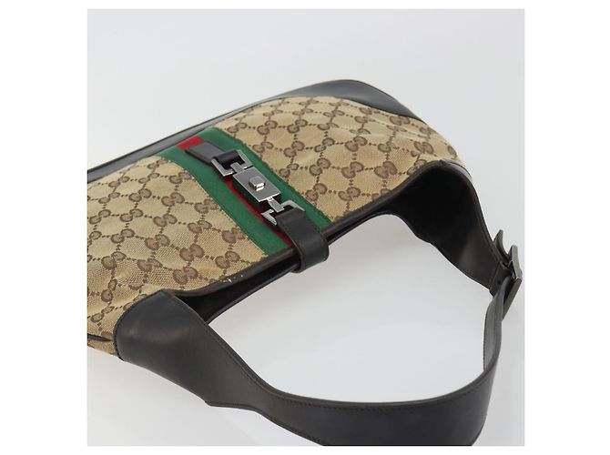 Borsa GUCCI GG Canvas Jackie Webb Sherry Line Beige Silver 001 3306 Auth 192743V Argento - vista 6