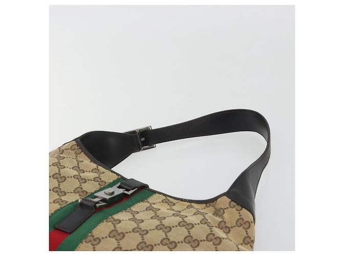 Borsa GUCCI GG Canvas Jackie Webb Sherry Line Beige Silver 001 3306 Auth 192743V Argento - vista 8