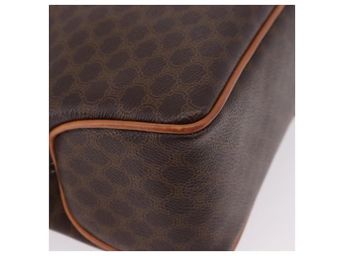 Céline Borsa a mano circolare CELINE Macadam Canvas PVC Pelle Marrone Oro Autentica 192066 D'oro - vista 10