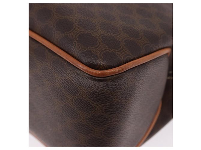 Céline Borsa a mano circolare CELINE Macadam Canvas PVC Pelle Marrone Oro Autentica 192066 D'oro - vista 11