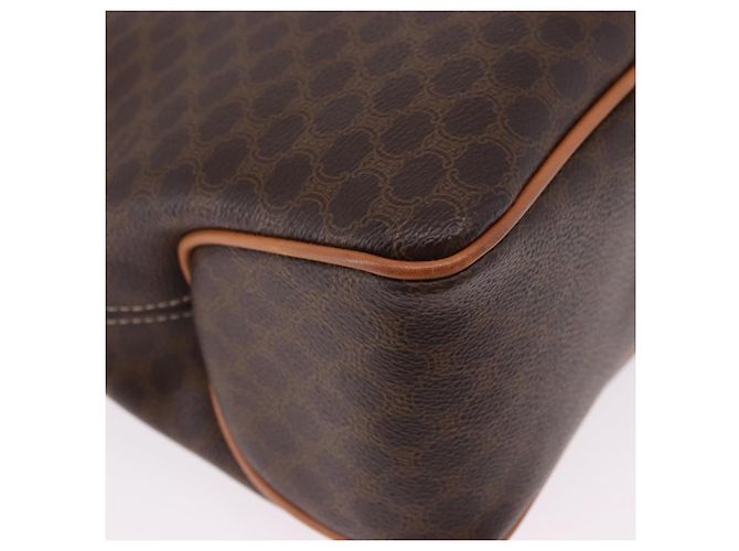 Céline Borsa a mano circolare CELINE Macadam Canvas PVC Pelle Marrone Oro Autentica 192066 D'oro - vista 12