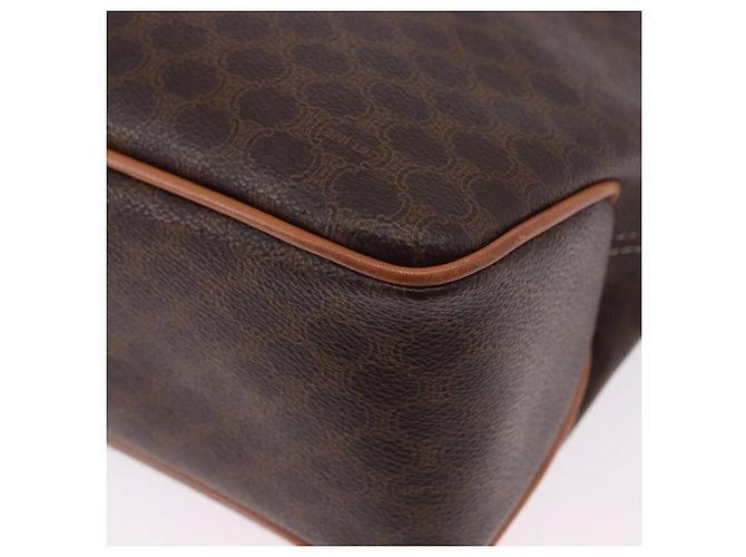 Céline Borsa a mano circolare CELINE Macadam Canvas PVC Pelle Marrone Oro Autentica 192066 D'oro - vista 13