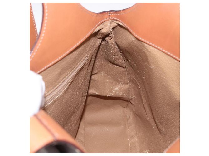 Céline Borsa a mano circolare CELINE Macadam Canvas PVC Pelle Marrone Oro Autentica 192066 D'oro - vista 17