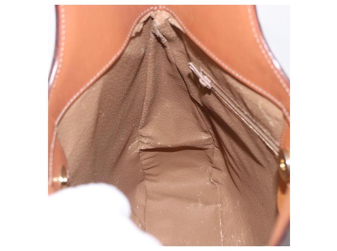 Céline Borsa a mano circolare CELINE Macadam Canvas PVC Pelle Marrone Oro Autentica 192066 D'oro - vista 18