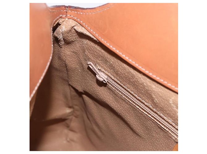 Céline Borsa a mano circolare CELINE Macadam Canvas PVC Pelle Marrone Oro Autentica 192066 D'oro - vista 19