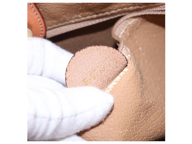 Céline Borsa a mano circolare CELINE Macadam Canvas PVC Pelle Marrone Oro Autentica 192066 D'oro - vista 21