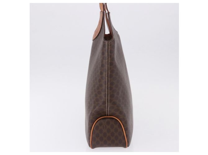 Céline Borsa a mano circolare CELINE Macadam Canvas PVC Pelle Marrone Oro Autentica 192066 D'oro - vista 4