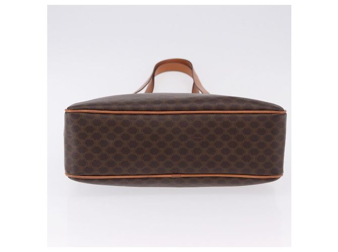 Céline Borsa a mano circolare CELINE Macadam Canvas PVC Pelle Marrone Oro Autentica 192066 D'oro - vista 9