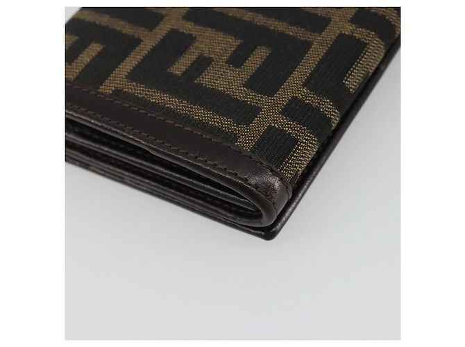 FENDI Zucca Canvas Long Wallet Black Brown Auth 192212V - view 11