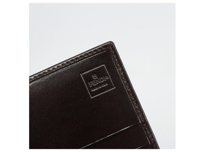 FENDI Zucca Canvas Long Wallet Black Brown Auth 192212V - view 13