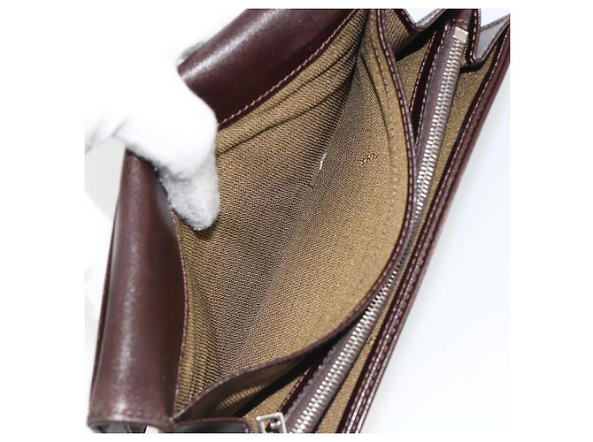 FENDI Zucca Canvas Long Wallet Black Brown Auth 192212V - view 18