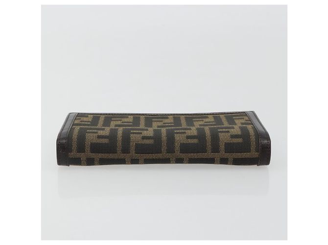 FENDI Zucca Canvas Long Wallet Black Brown Auth 192212V - view 6
